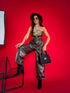 LUX leather imitation pants "BE STRONGER LD3347" - CHOCO